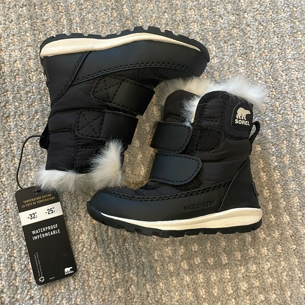 Sorel Kid's Whitney II Waterproof Winter snow Boots w Faux Fur Never worn nwt